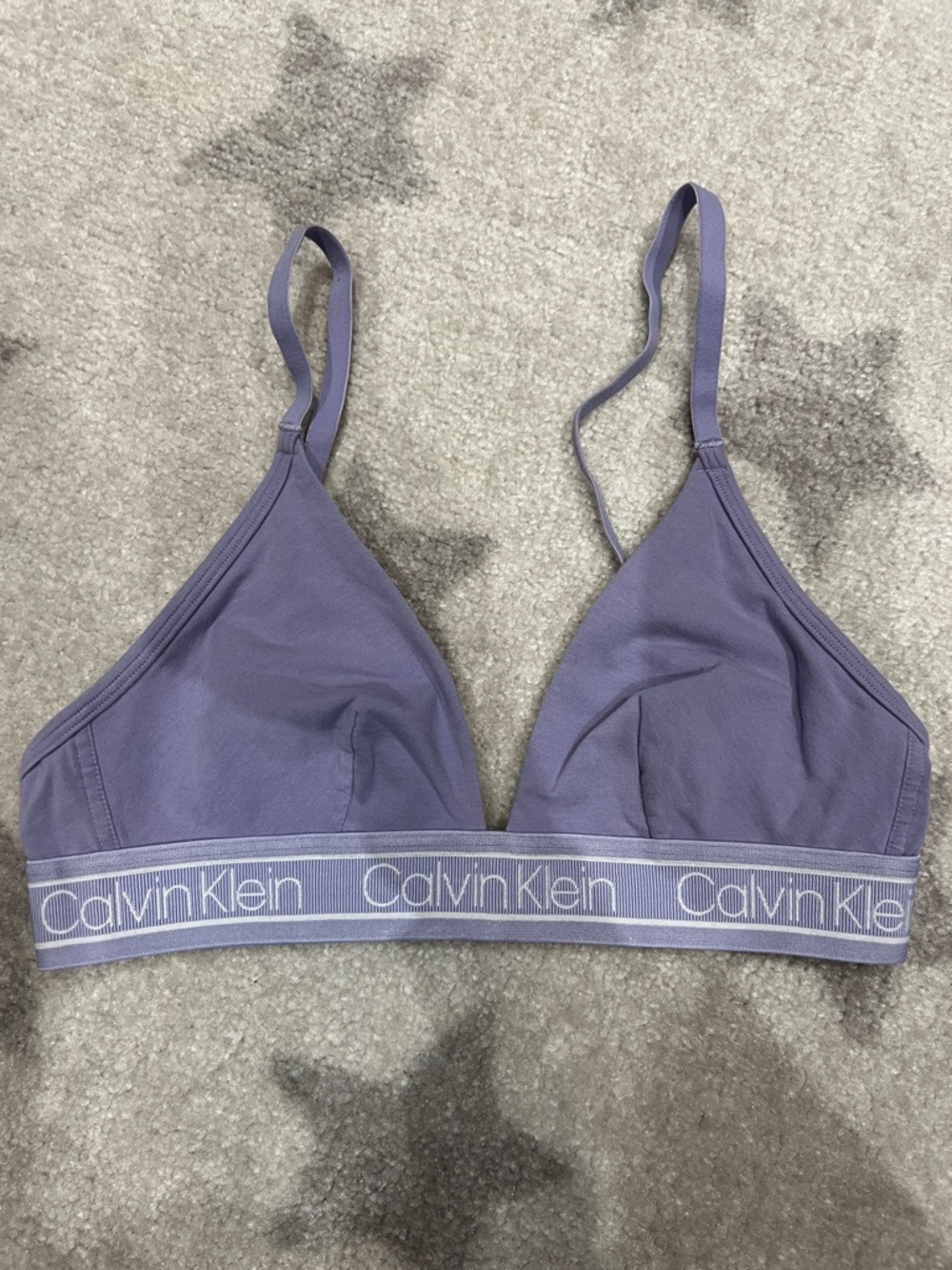 Calvin Klein Purple Wireless Logo Triangle Bralette